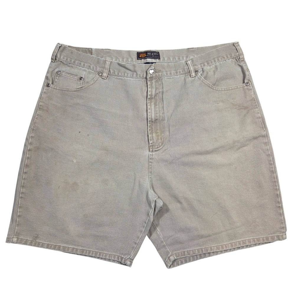 Route 66 Mens Relaxed Fit Denim Shorts Khaki Tan Cotton Size 42 90s‎ Eclectic
